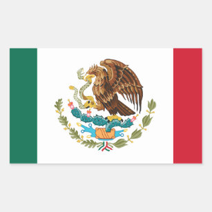Pegatina Rectangular Bandera de México - Bandera de México
