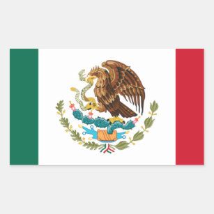 Pegatina Rectangular Bandera de México - Bandera mexicana