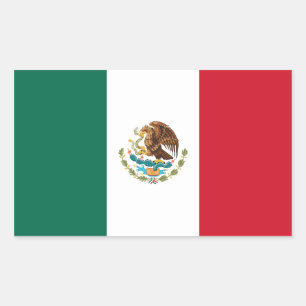 Pegatina Rectangular Bandera de México/México