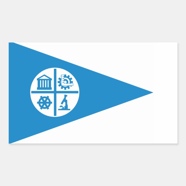 Pegatina Rectangular Bandera de Minneapolis (Anverso)