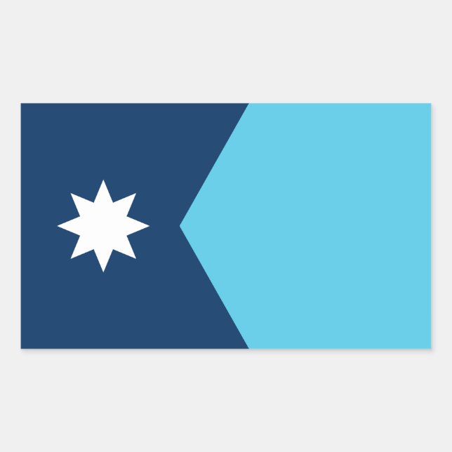 Pegatina Rectangular Bandera de Minnesota (Anverso)