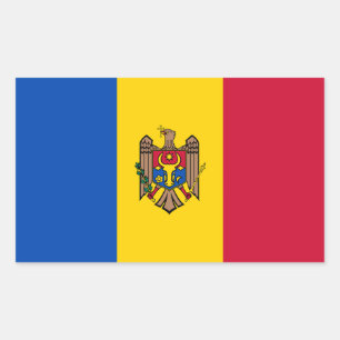 Pegatina Rectangular Bandera de Moldavia