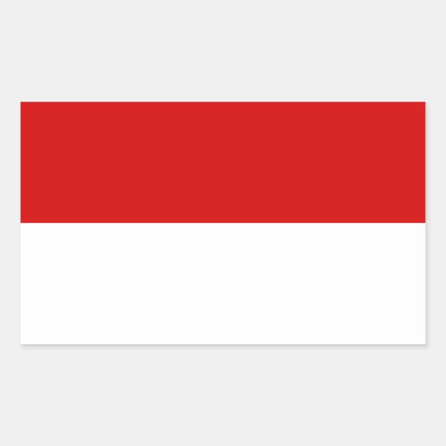Pegatina Rectangular Bandera de Mónaco (Anverso)