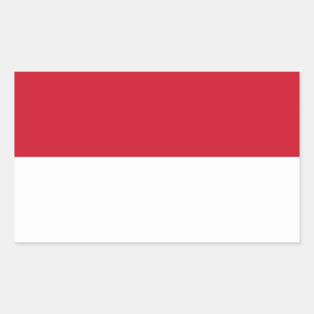 Pegatina Rectangular Bandera de Mónaco (Anverso)