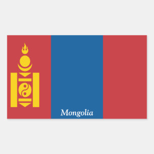 Pegatina Rectangular Bandera de Mongolia