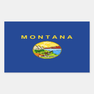 Pegatina Rectangular Bandera de Montanán, Bandera de Montana