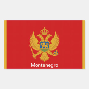 Pegatina Rectangular Bandera de Montenegro