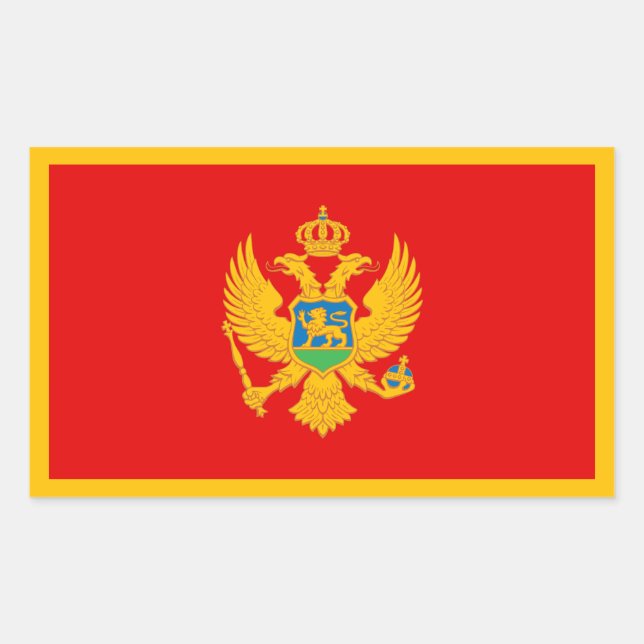 Pegatina Rectangular Bandera de Montenegro (Anverso)