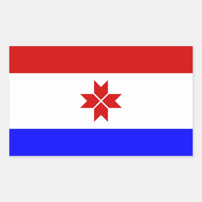 Pegatina Rectangular Bandera de Mordovia (Anverso)