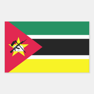 Pegatina Rectangular Bandera de Mozambique