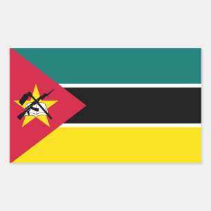 Pegatina Rectangular Bandera de Mozambique