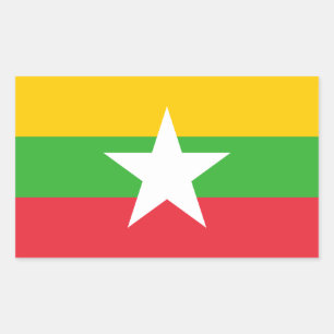 Pegatina Rectangular Bandera de Myanmar
