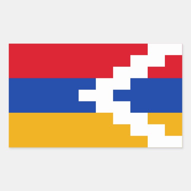 Pegatina Rectangular Bandera de Nagorno Karabaj (Anverso)