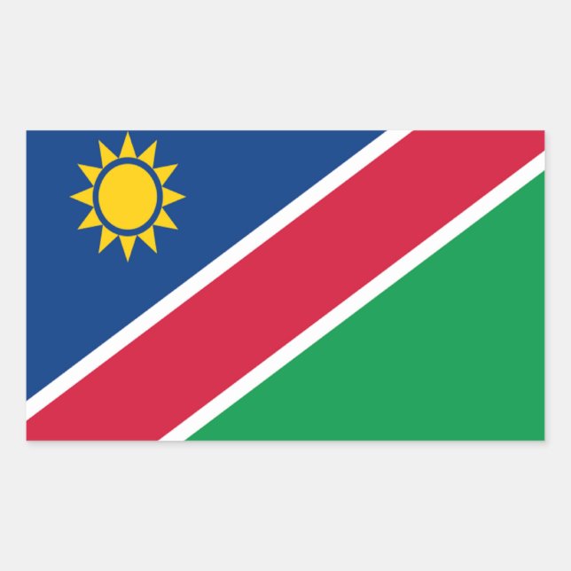 Pegatina Rectangular Bandera de Namibia (Anverso)
