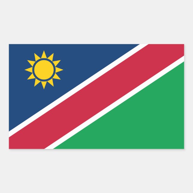 Pegatina Rectangular Bandera de Namibia (Anverso)