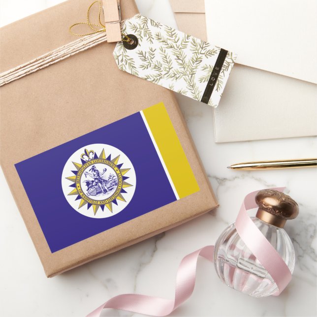 Pegatina Rectangular Bandera de Nashville (Tennessee) (Regalar)