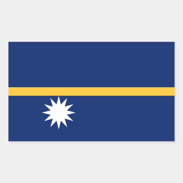 Pegatina Rectangular Bandera de Nauru (Anverso)