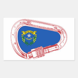 Pegatina Rectangular Bandera de Nevada Escalando Carabiner