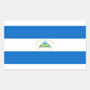 Pegatina Rectangular Bandera de Nicaragua