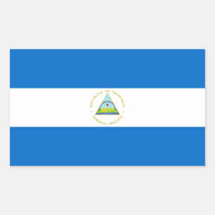 Pegatina Rectangular Bandera de Nicaragua