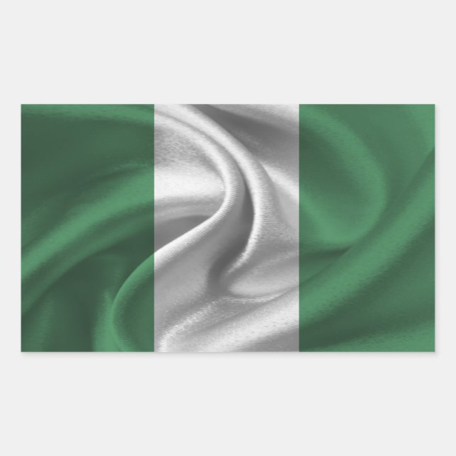 Pegatina Rectangular Bandera de Nigeria (Anverso)