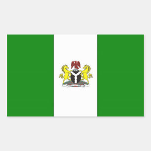 Pegatina Rectangular Bandera de Nigeria