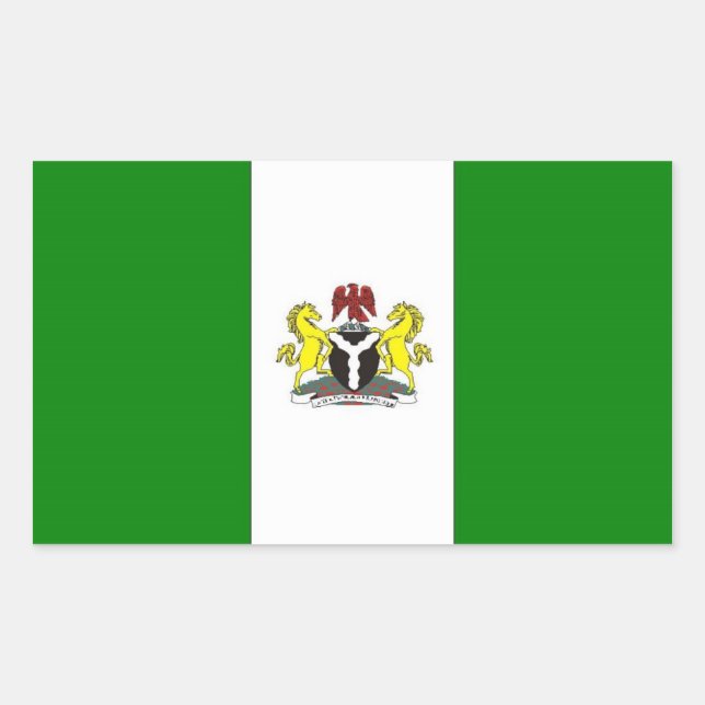 Pegatina Rectangular Bandera de Nigeria (Anverso)