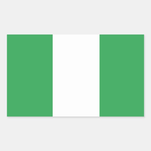 Pegatina Rectangular Bandera de Nigeria (Anverso)