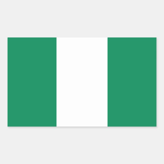 Pegatina Rectangular Bandera de Nigeria (Anverso)