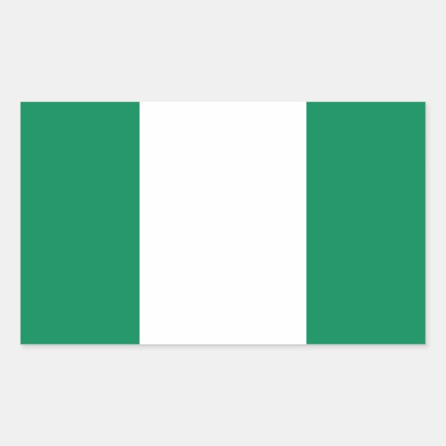 Pegatina Rectangular Bandera de Nigeria (Anverso)
