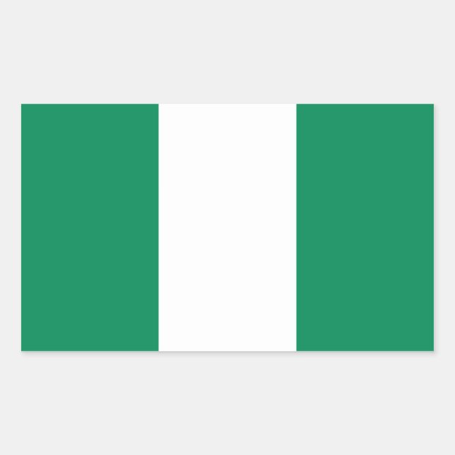 Pegatina Rectangular Bandera de Nigeria/Nigeria (Anverso)