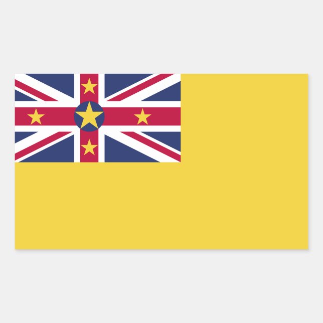 Pegatina Rectangular Bandera de Niue (Anverso)