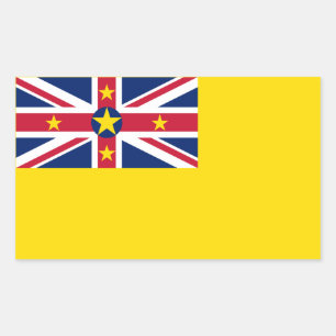 Pegatina Rectangular Bandera de Niue