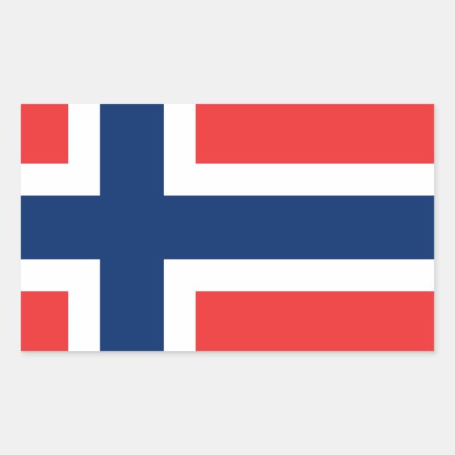 Pegatina Rectangular Bandera de Noruega (Anverso)