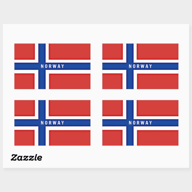 Pegatina Rectangular Bandera de Noruega (Hoja)