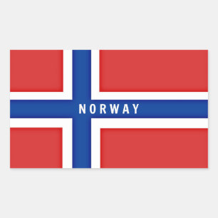 Pegatina Rectangular Bandera de Noruega