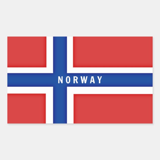 Pegatina Rectangular Bandera de Noruega (Anverso)
