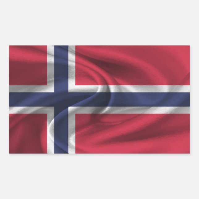 Pegatina Rectangular Bandera de Noruega (Anverso)