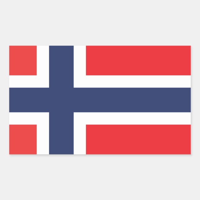 PEGATINA RECTANGULAR BANDERA DE NORUEGA (Anverso)
