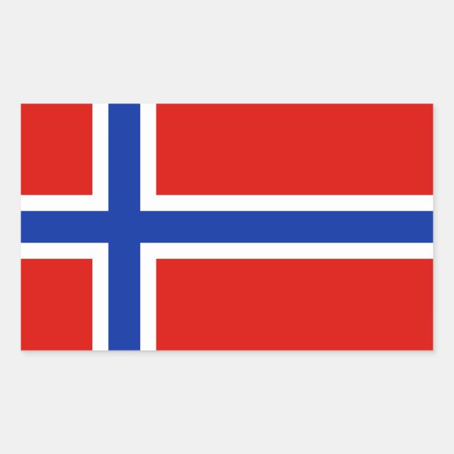 Pegatina Rectangular Bandera de Noruega (Anverso)