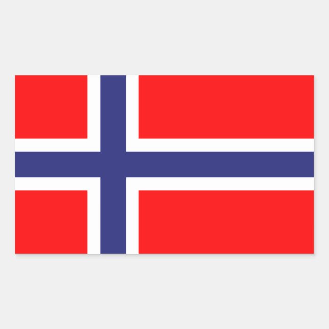Pegatina Rectangular Bandera de Noruega (Anverso)