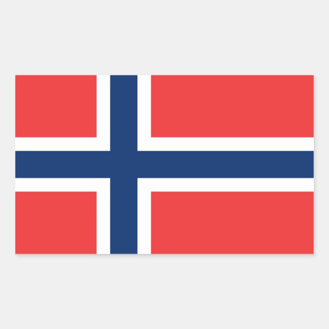 Pegatina Rectangular Bandera de Noruega (Anverso)
