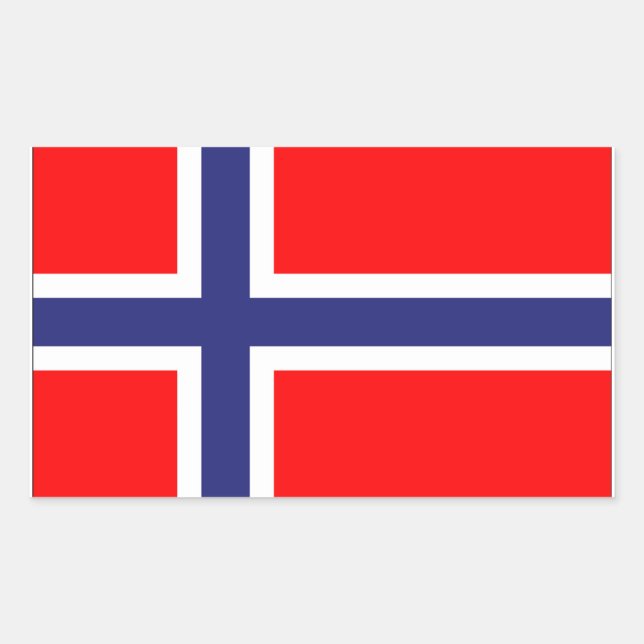 Pegatina Rectangular Bandera de Noruega (Anverso)