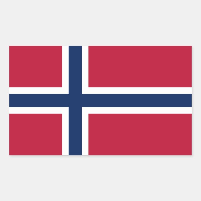 Pegatina Rectangular Bandera de Noruega (Anverso)