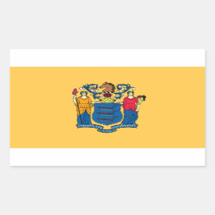 Pegatina Rectangular Bandera de Nueva Jersey