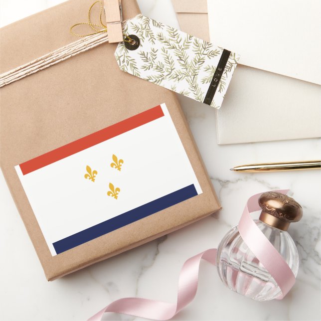 Pegatina Rectangular Bandera de Nueva Orleans (Regalar)