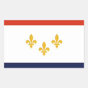 Pegatina Rectangular Bandera de Nueva Orleans, Luisiana