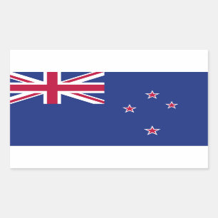 Pegatina Rectangular Bandera de Nueva Zelanda