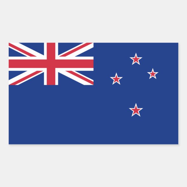 Pegatina Rectangular Bandera de Nueva Zelandia/Zelanda/Kiwi (Anverso)