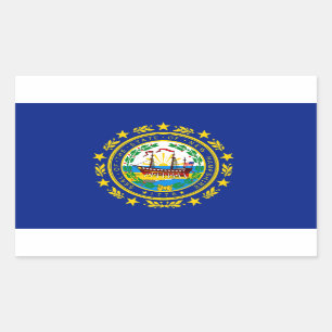 Pegatina Rectangular Bandera de Nuevo Hampshire